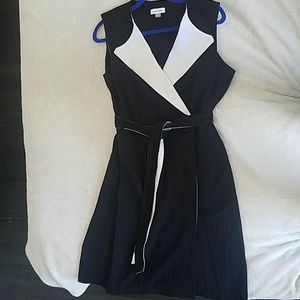 Calvin Klein black / white wrap dress size 14